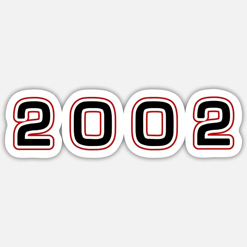 Numéro de l’année 2002 - Sticker taille S (10 x 10 cm) - blanc mat