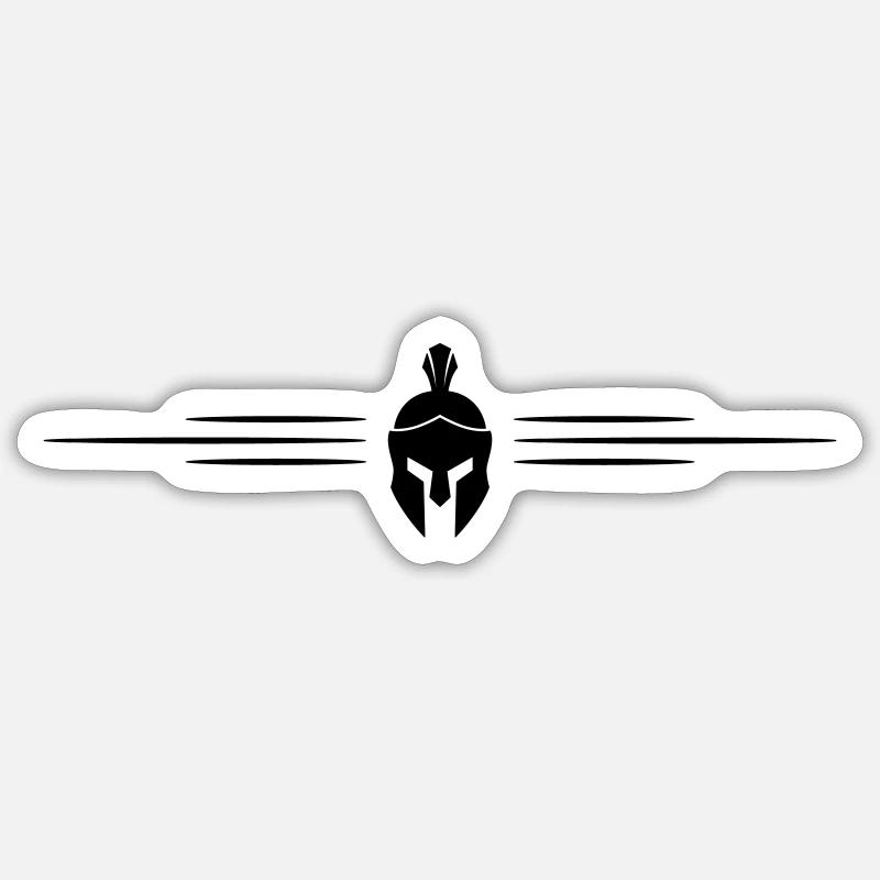Ligne de casques Spartan - Sticker taille S (10 x 10 cm) - blanc mat