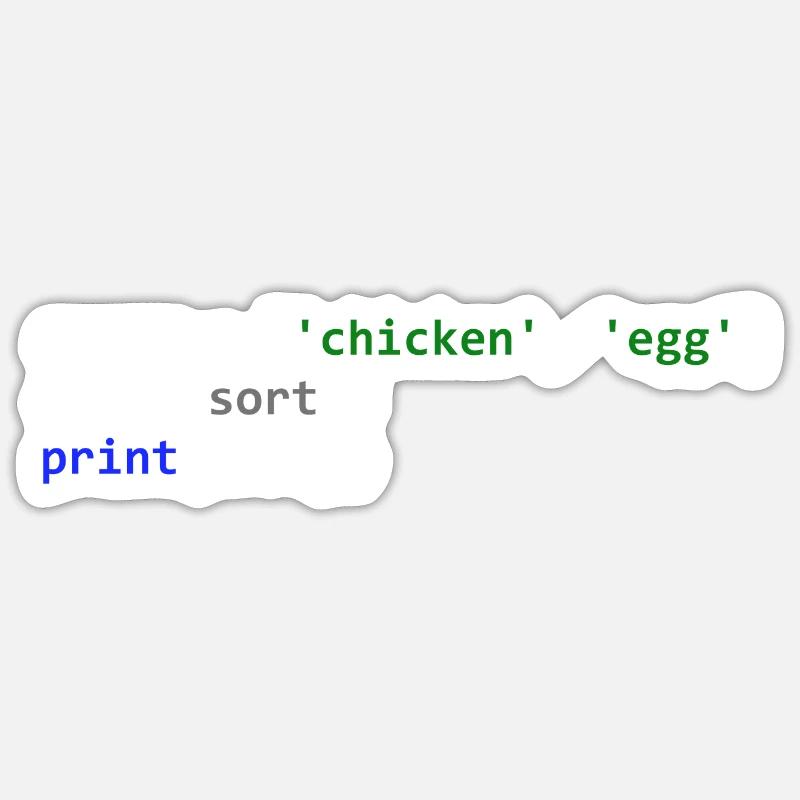 The chicken or the egg programmer code Sticker size S (10 x 10 cm)