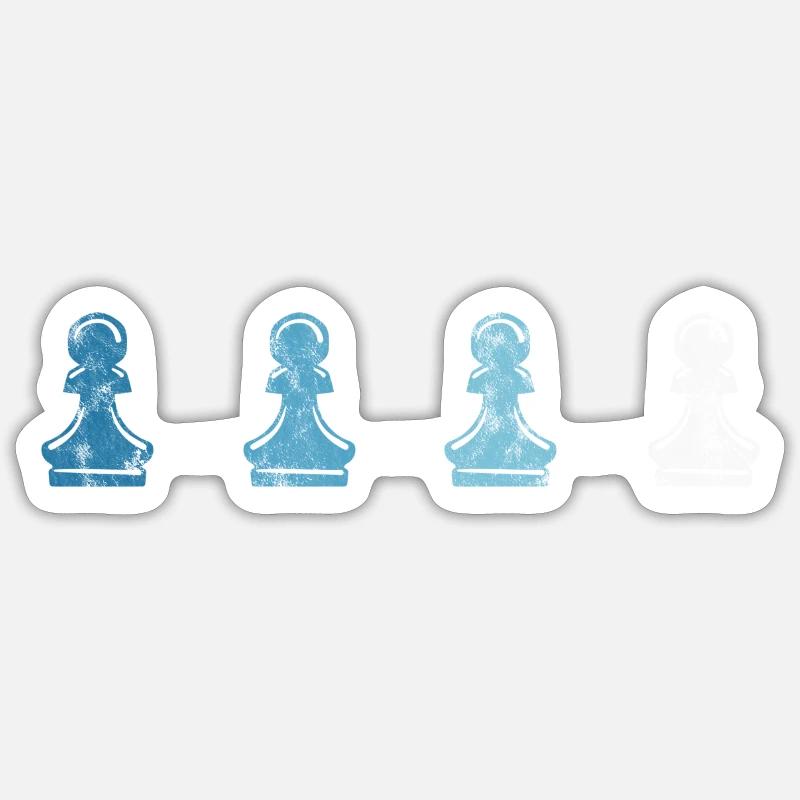 Joueur d’échecs rétro Checkmate Pièce d’échecs - Sticker taille S (10 x 10 cm) - blanc mat
