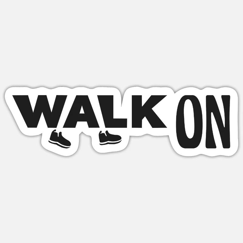 Marchez sur - Sticker taille S (10 x 10 cm) - blanc mat