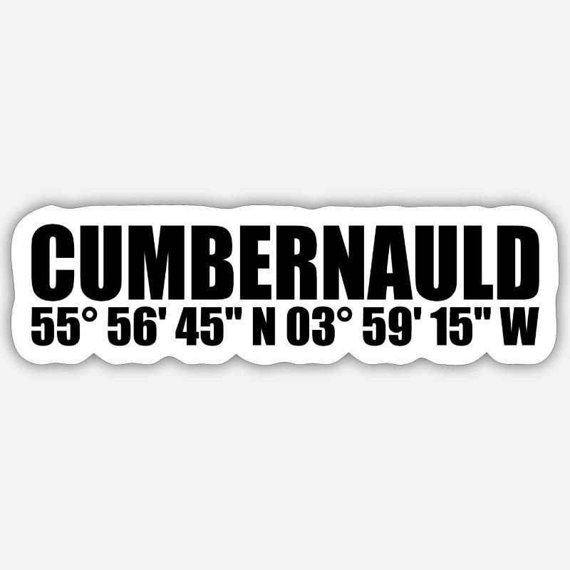 Cumbernauld coordinates - Sticker size S (10 x 10 cm) - white matte