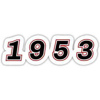 1953 Jahr Zahl - Sticker Größe S (10 x 10 cm) - Mattweiß - Vorne
