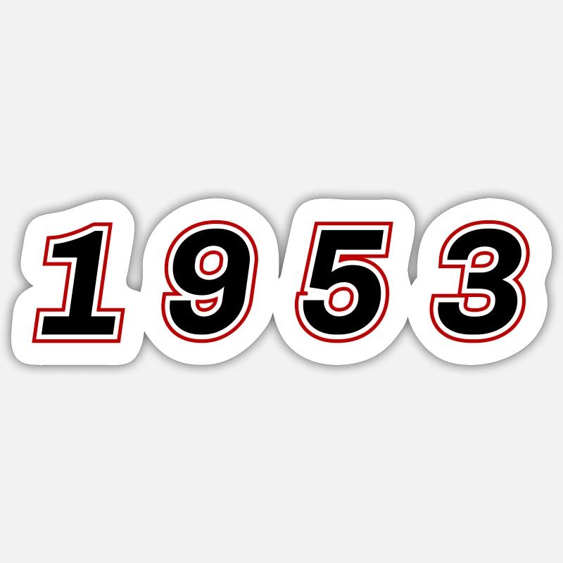 Numéro de l’année 1953 - Sticker taille S (10 x 10 cm) - blanc mat