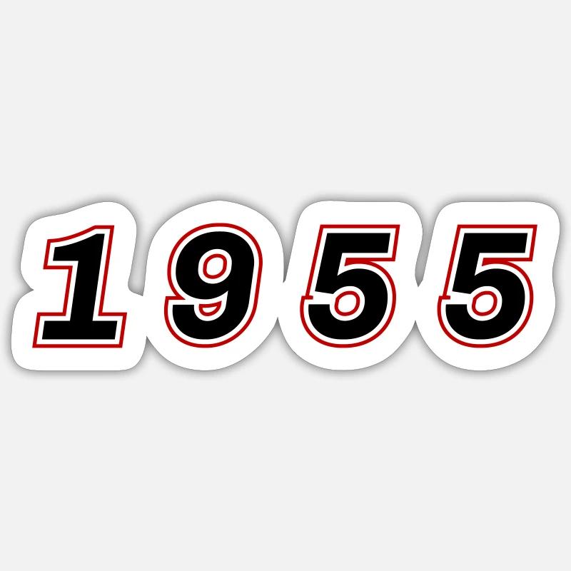Numéro de l’année 1955 - Sticker taille S (10 x 10 cm) - blanc mat