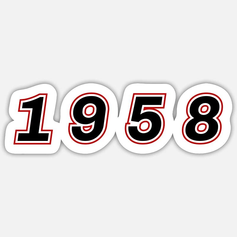 Numéro de l’année 1958 - Sticker taille S (10 x 10 cm) - blanc mat