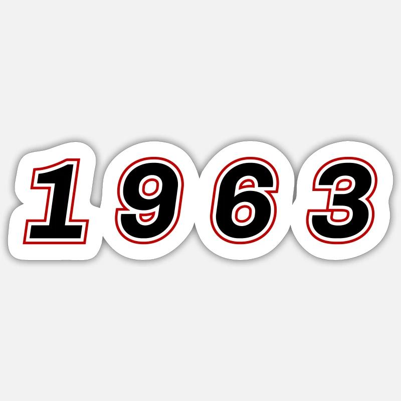 Numéro de l’année 1963 - Sticker taille S (10 x 10 cm) - blanc mat