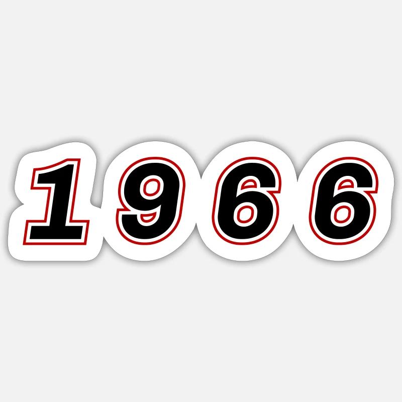 Numéro de l’année 1966 - Sticker taille S (10 x 10 cm) - blanc mat
