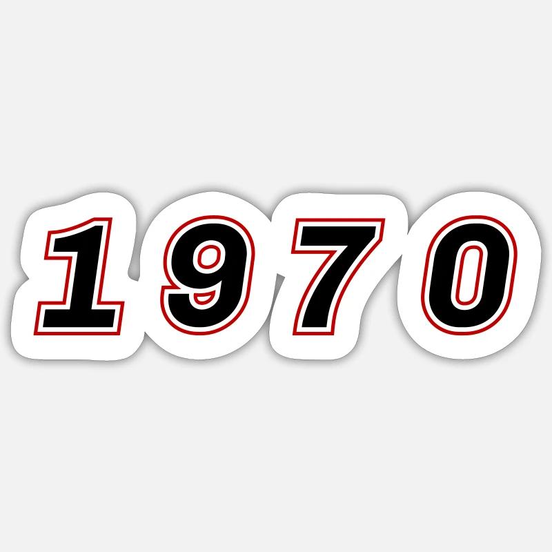 Numéro de l’année 1970 - Sticker taille S (10 x 10 cm) - blanc mat