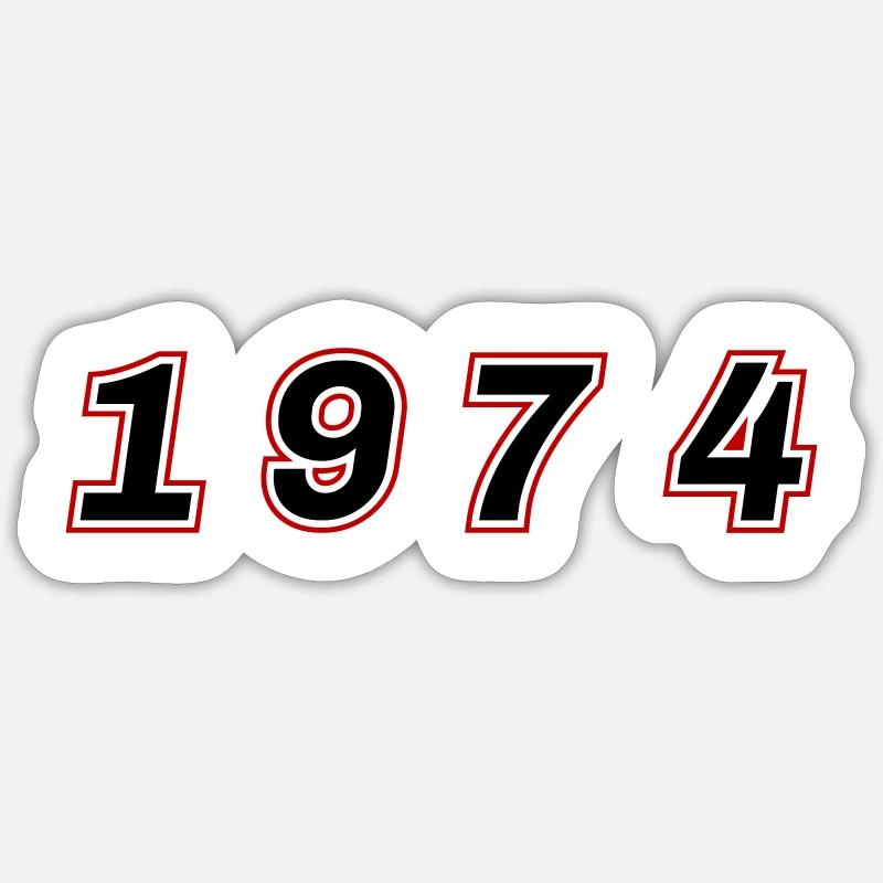 Numéro de l’année 1974 - Sticker taille S (10 x 10 cm) - blanc mat