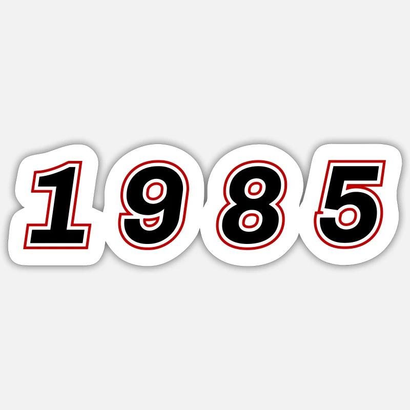 Numéro de l’année 1985 - Sticker taille S (10 x 10 cm) - blanc mat