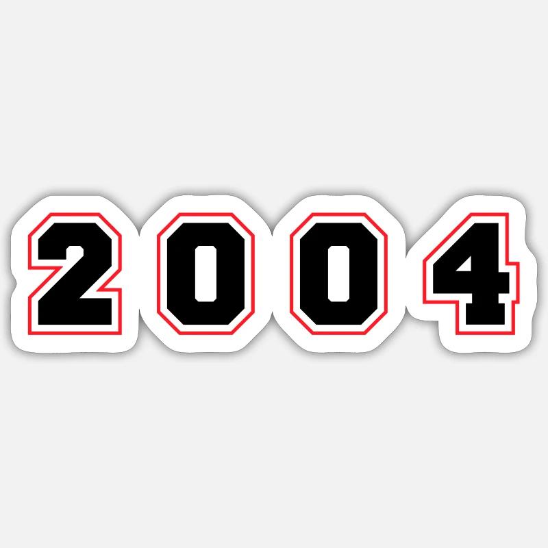 2004 Year Number Sticker size S (10 x 10 cm)