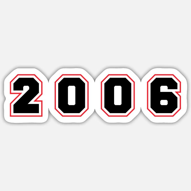 Numéro de l’année 2006 - Sticker taille S (10 x 10 cm) - blanc mat