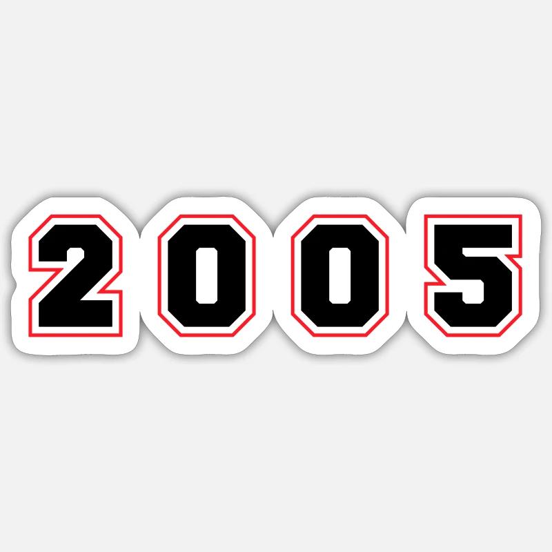 2005 Year Number - Sticker size S (10 x 10 cm) - white matte