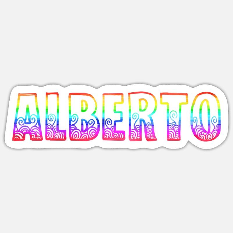 alberto rs regenbogen - Sticker Größe S (10 x 10 cm) - Mattweiß