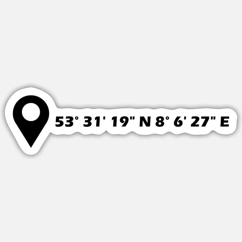 Wilhelmshaven coordinates Sticker size S (10 x 10 cm)