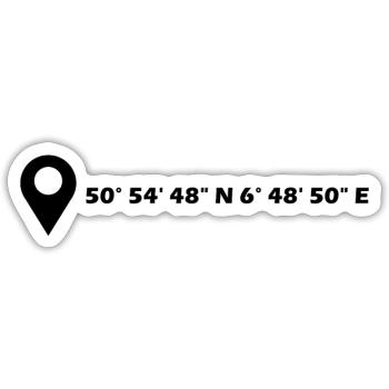 Coordonnées effrontées - Sticker taille S (10 x 10 cm) - blanc mat - Devant