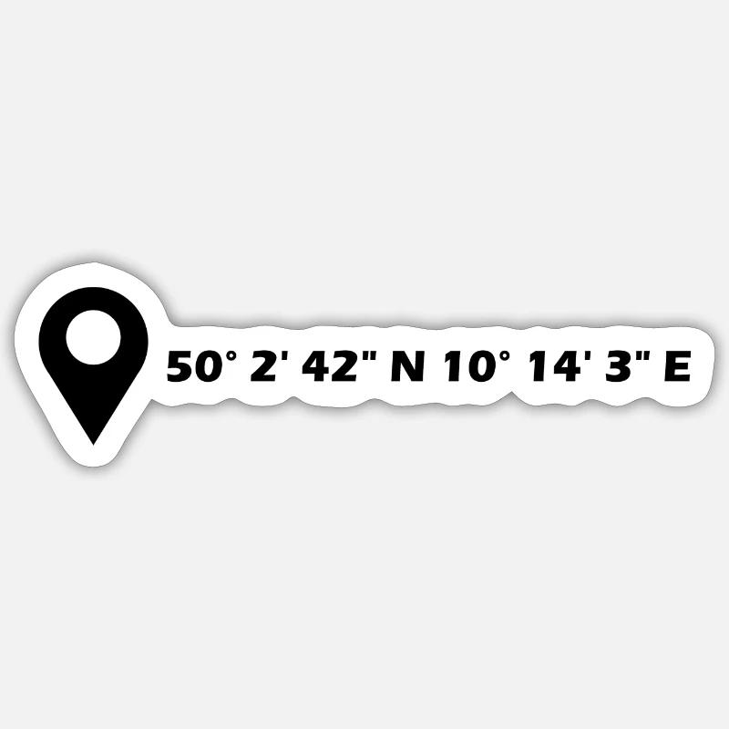Coordonnées de Schweinfurt - Sticker taille S (10 x 10 cm) - blanc mat