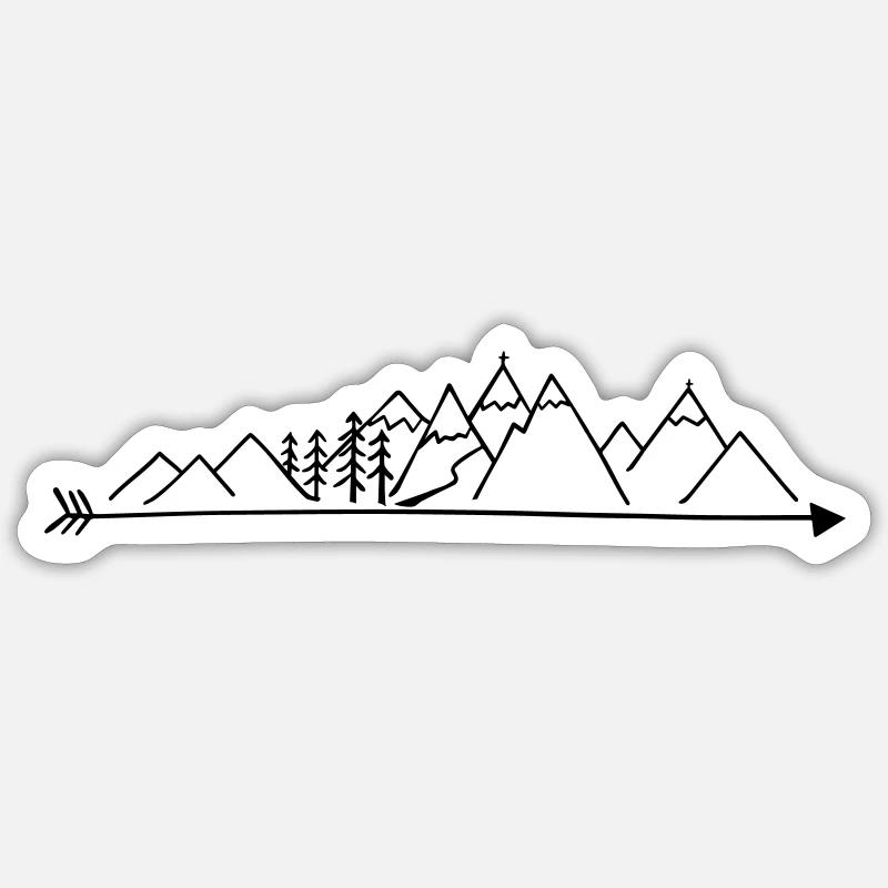 Aventure forestière dans les chaînes de montagnes Sticker taille S (10 x 10 cm)