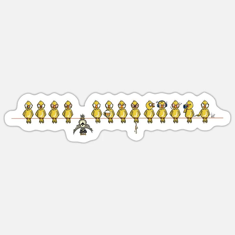 Bat birds - Sticker size S (10 x 10 cm) - white matte