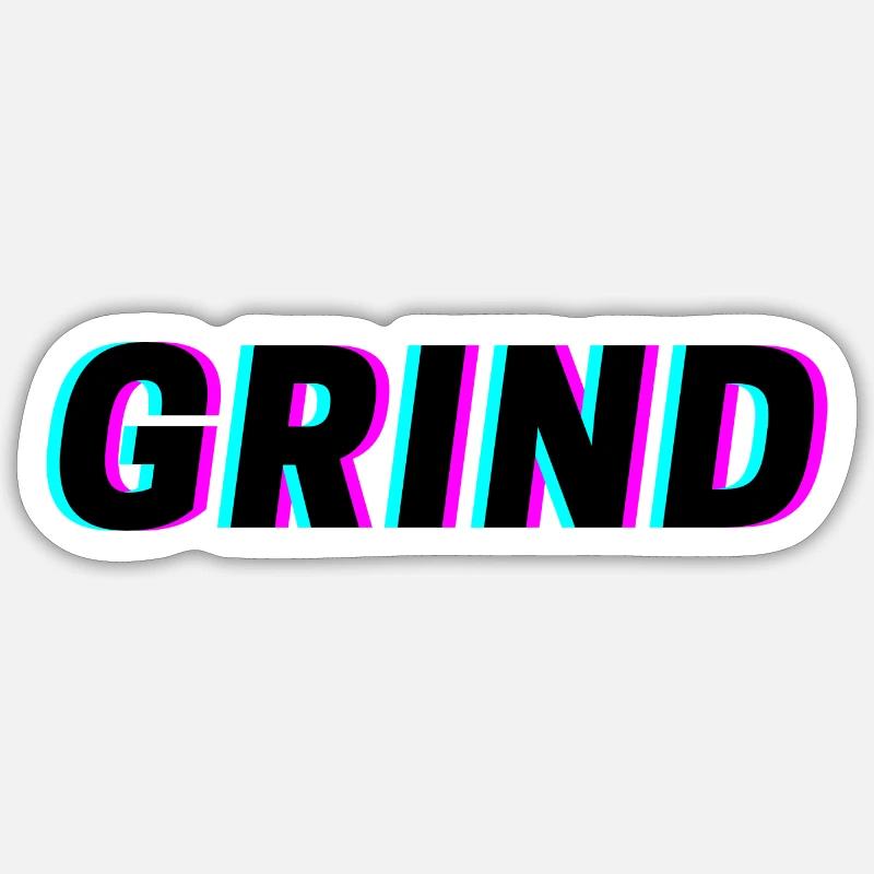 Grind - Sticker Größe S (10 x 10 cm) - Mattweiß