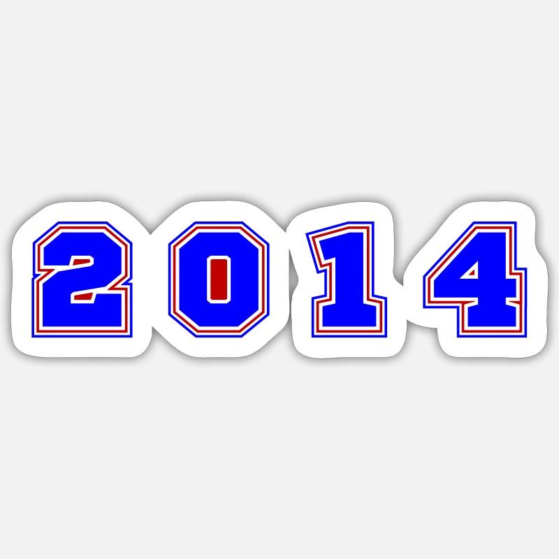 Numéro de l’année 2014 - Sticker taille S (10 x 10 cm) - blanc mat