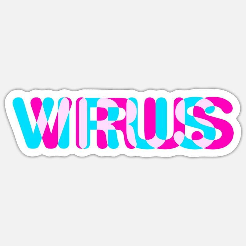 Virus - Sticker Größe S (10 x 10 cm) - Mattweiß