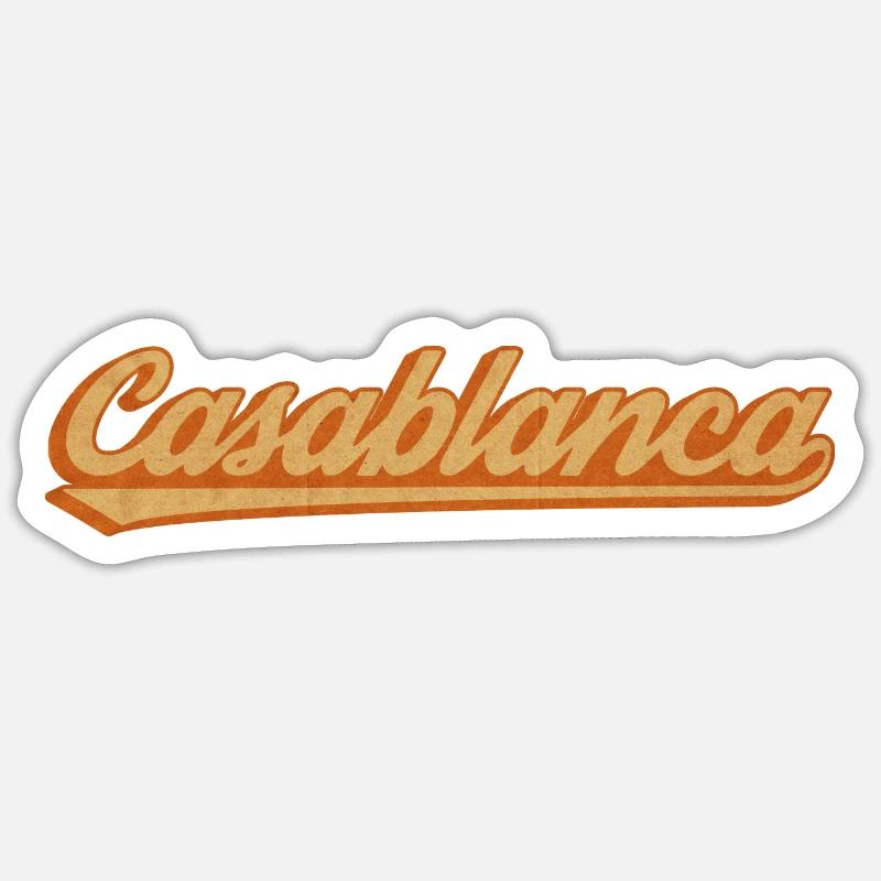 CasaBlanca Rétro Script - Sticker taille S (10 x 10 cm) - blanc mat
