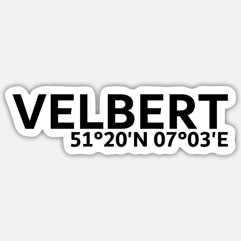 Coordonnées Velbert - Sticker taille S (10 x 10 cm) - blanc mat
