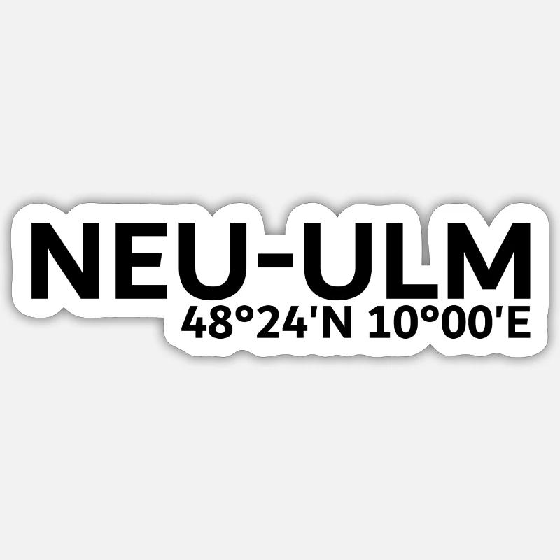 Neu-Ulm coordinates Sticker size S (10 x 10 cm)