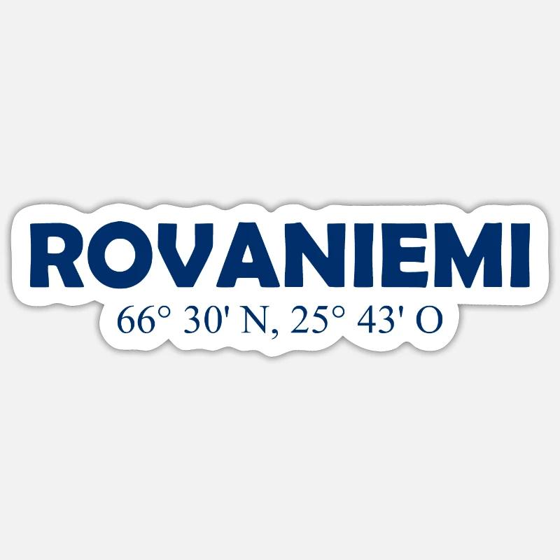 Rovaniemi - Finland - Coordinates - Longitude - Sticker Größe S (10 x 10 cm) - Mattweiß