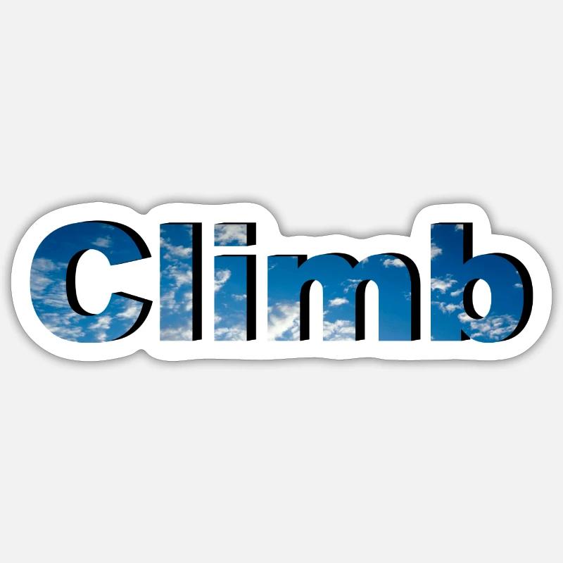 Climb - Sticker Größe S (10 x 10 cm) - Mattweiß