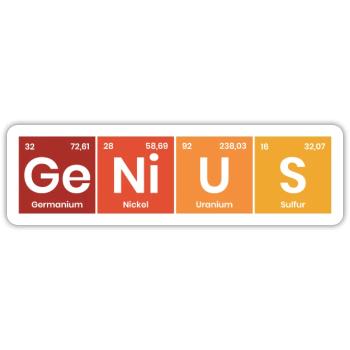 Periodensystem Genius - Sticker Größe S (10 x 10 cm) - Mattweiß - Vorne