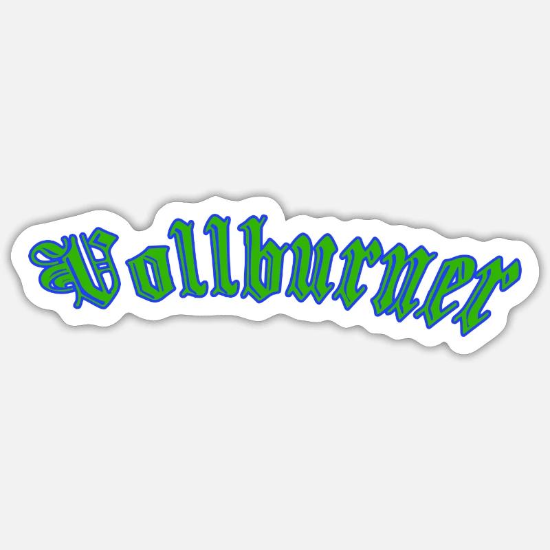 Vollburner - Sticker Größe S (10 x 10 cm) - Mattweiß