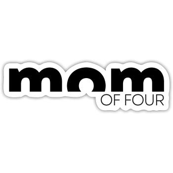 Mama von Vier Vierfache Mutter Muttertag Geschenk - Sticker Größe S (10 x 10 cm) - Mattweiß - Vorne