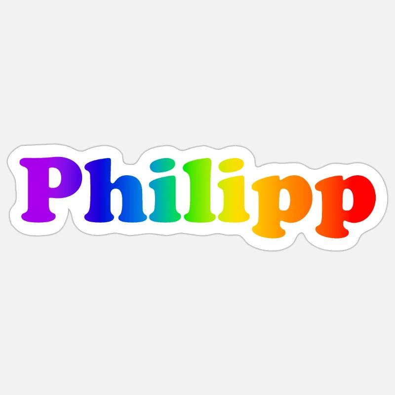 Philipp - Sticker Größe S (10 x 10 cm) - Mattweiß