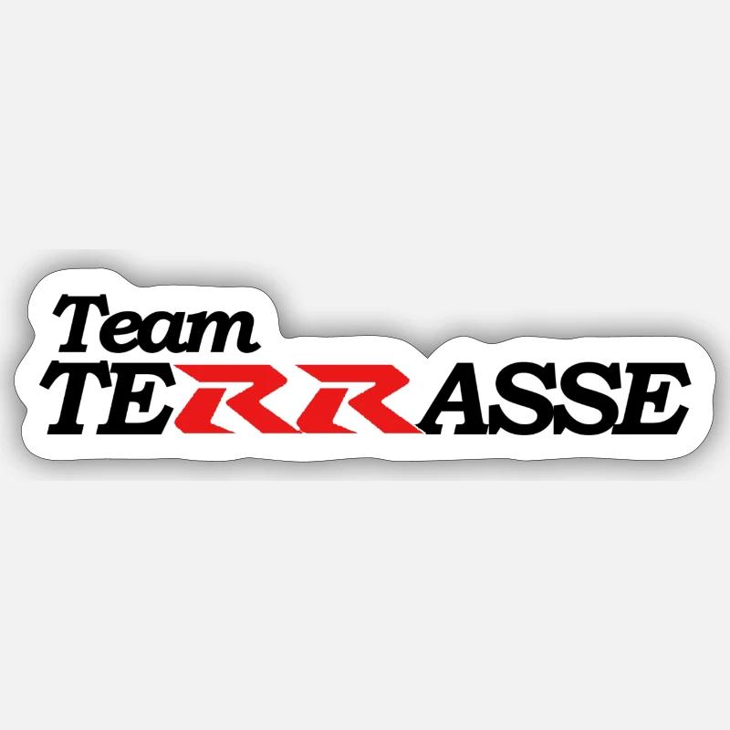 team motard terrasse - Sticker taille S (10 x 10 cm) - blanc mat