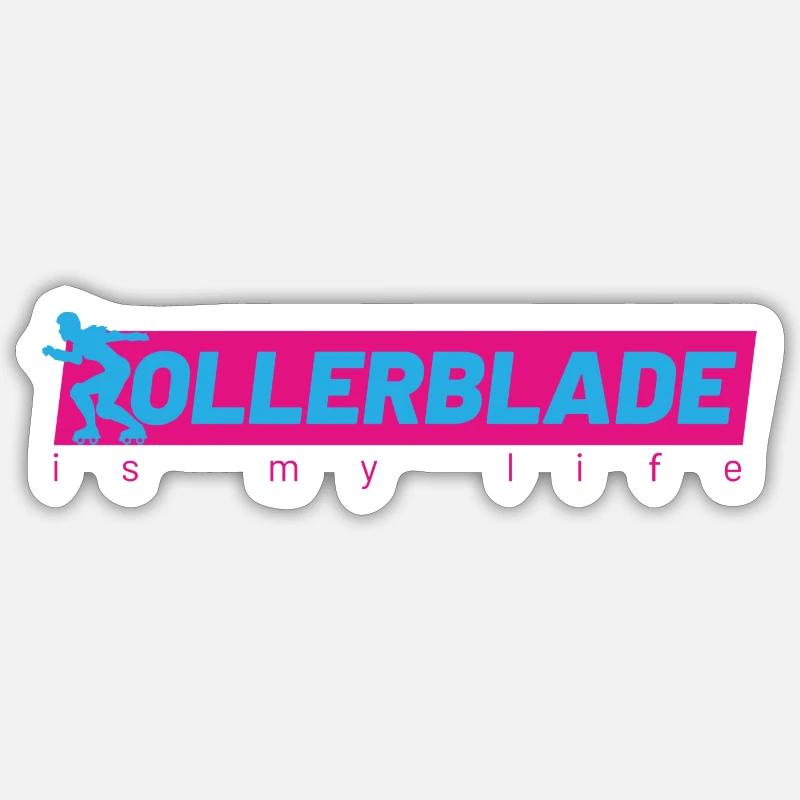 Le roller est ma vie - Sticker taille S (10 x 10 cm) - blanc mat