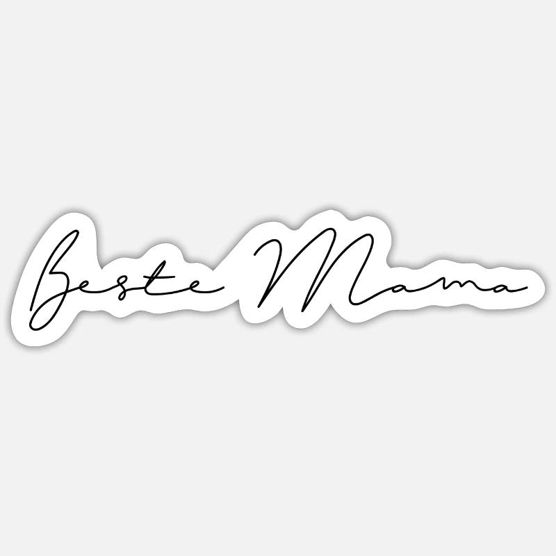 Beste Mama Handlettering Mutter Muttertag Sticker Größe S (10 x 10 cm)