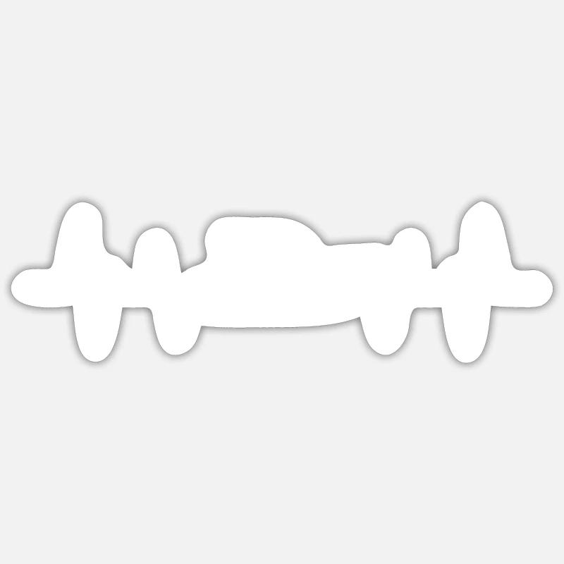 Motorboot Herzschlag Boot - Sticker Größe S (10 x 10 cm) - Mattweiß