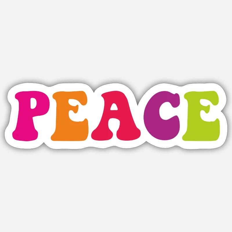 PEACE - Sticker taille S (10 x 10 cm) - blanc mat