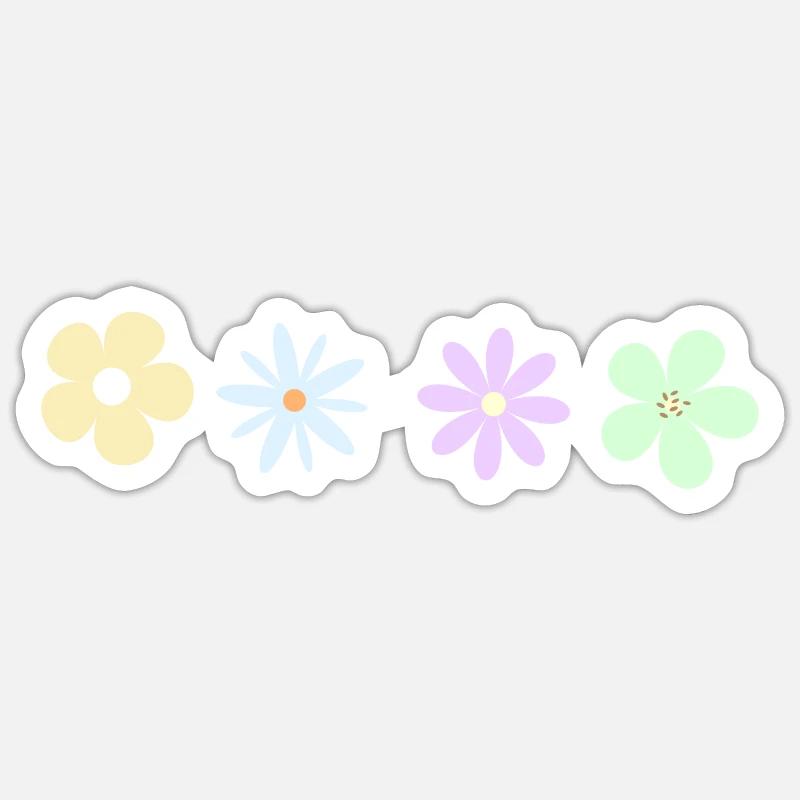 Minimalist flowers - Sticker size S (10 x 10 cm) - white matte