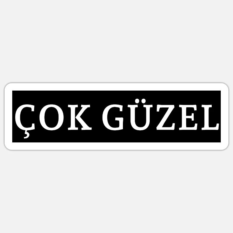 çok güzel Black - Sticker Größe S (10 x 10 cm) - Mattweiß
