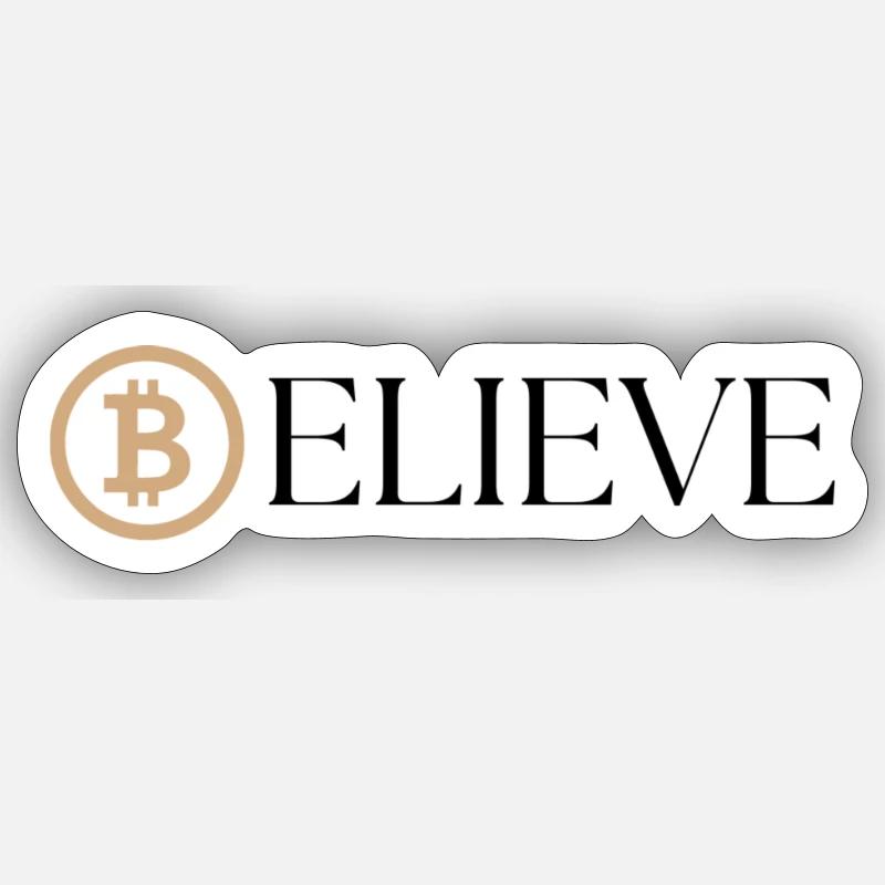 Bitcoin Believe - Sticker size S (10 x 10 cm) - white matte