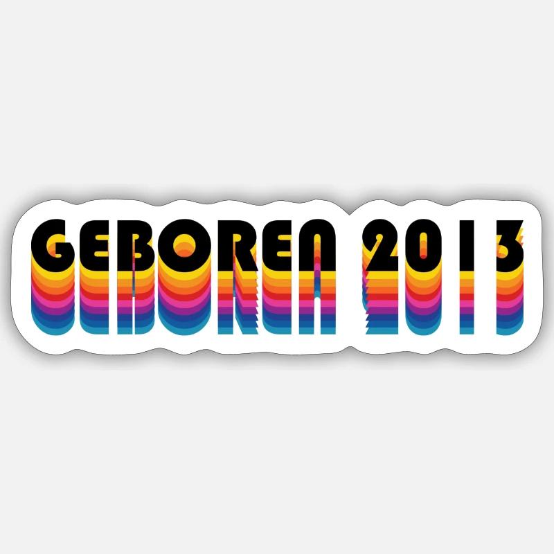 Geboren 2013 - Sticker taille S (10 x 10 cm) - blanc mat