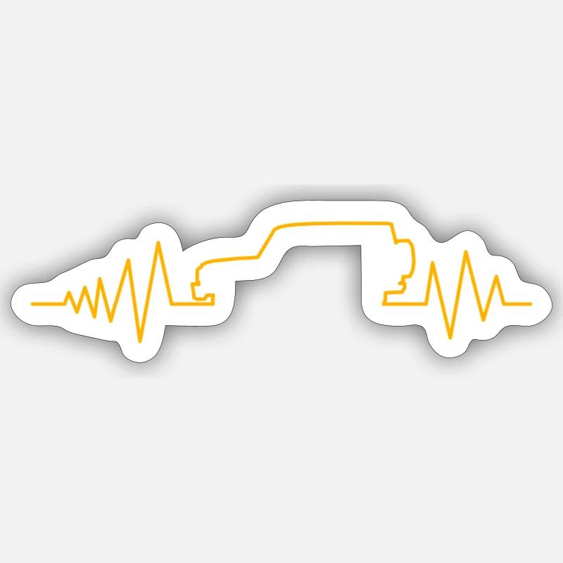 G Class Heartbeat - Sticker size S (10 x 10 cm) - white matte