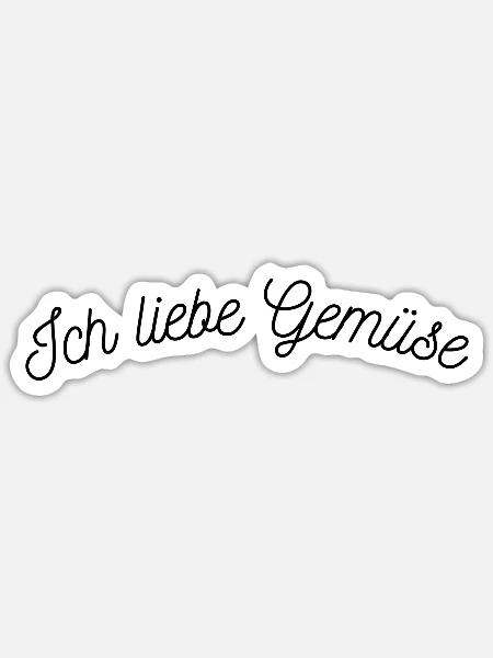 Ich liebe Gemüse - Sticker Größe S (10 x 10 cm) - Mattweiß