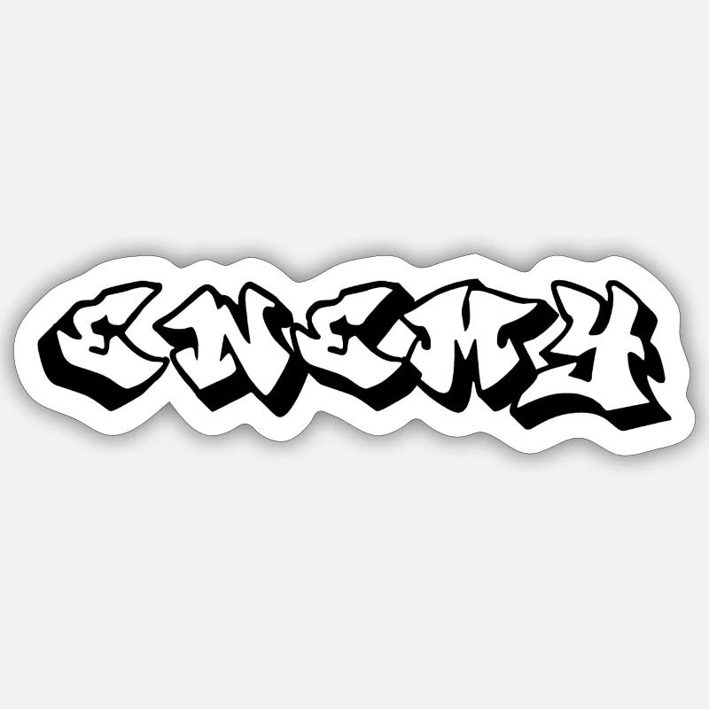 Enemy - Sticker Größe S (10 x 10 cm) - Mattweiß