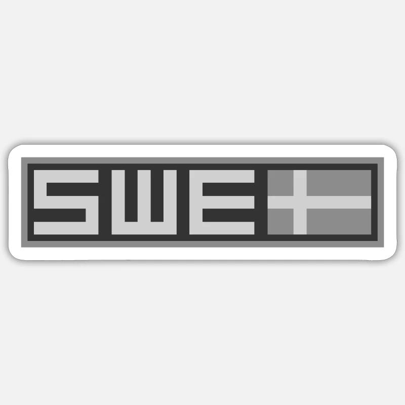 Drapeau tactique de la Suède - Sticker taille S (10 x 10 cm) - blanc mat