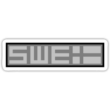 Tactique suédoise - Sticker taille S (10 x 10 cm) - blanc mat - Devant